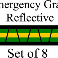 Green w/ Yellow Stripe HELMET TETS TETRAHEDRONS HELMET STICKER  EMT REFLECTIVE