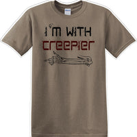 I'M WITH CREEPIER POINTING RIGHT - Halloween - Novelty T-shirt