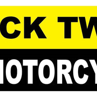 CHECK 2X TWICE FOR MOTORCYCLES Bumper Sticker/Decal 3x9