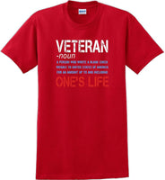 
              VETERAN NOUN, ONES LIFE, Veterans day Soldier USA Support T-Shirt
            