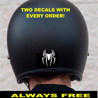 TWO SPIDER MOTORCYCLE HELMET 3m REFLECTIVE DECALS