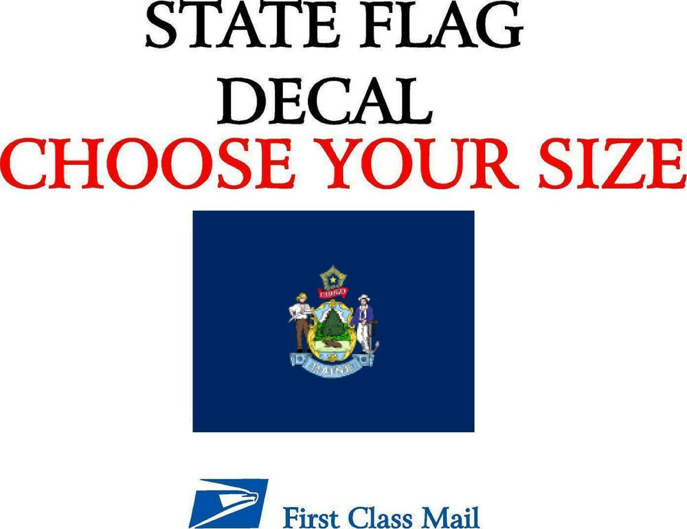 Maine STATE FLAG, STICKER, DECAL, State Flag of Maine 5YR VINYL