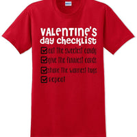 Valentine's Day Checklist  - Valentine's Day Shirts - V-Day shirts