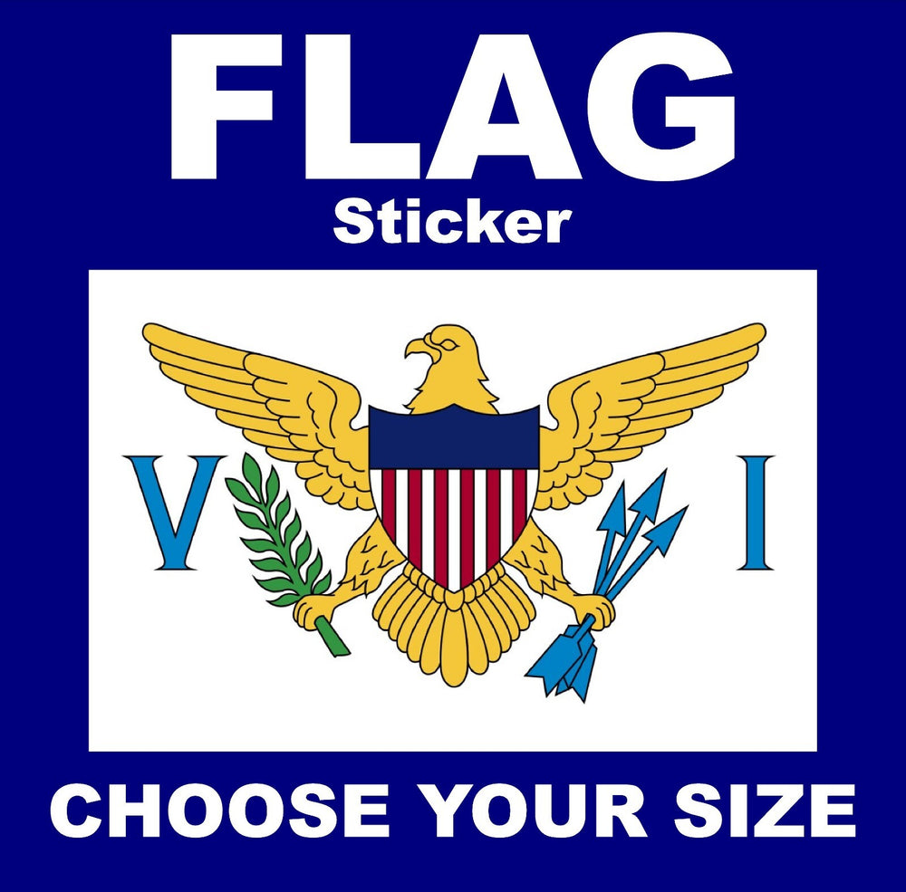 US VIRGIN ISLANDS FLAG, STICKER, DECAL, 5 YR VINYL