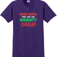 Dear Santa -they are the- Naughty ones - Christmas Day T-Shirt -12 color choices