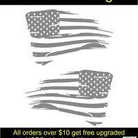 American Flag Distressed Right & Left Vinyl Decal Sticker  14 Colors 6yr vinyl