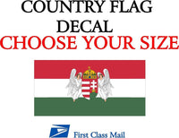 
              HUNGARIAN COUNTRY FLAG  (1867-1918) STICKER, DECAL, 5YR Country flag of Hungary
            