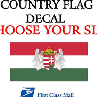 HUNGARIAN COUNTRY FLAG  (1867-1918) STICKER, DECAL, 5YR Country flag of Hungary