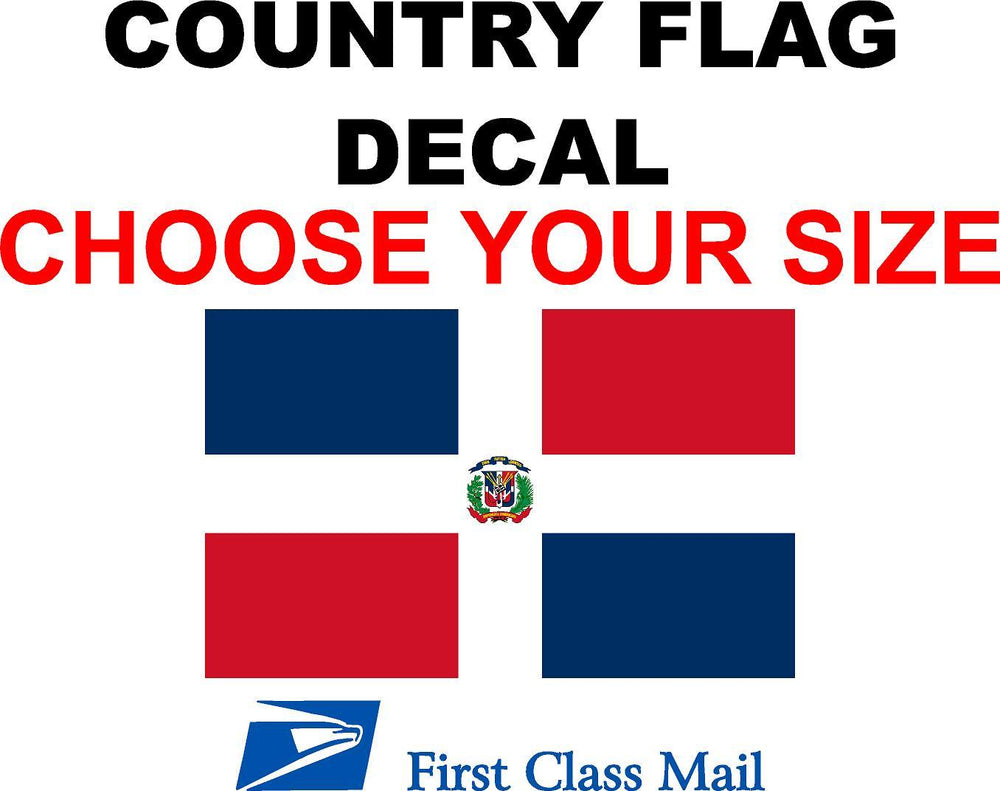 DOMINICAN REBUBLIC COUNTRY FLAG, STICKER, DECAL, 5YR VINYL, STATE FLAG