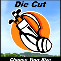 Golf Bag Golfer Decal Sticker for Car and Truck Window or Bumper