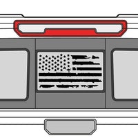 Chevrolet Silverado Back Window Distressed American Flag Decal 2019-2024