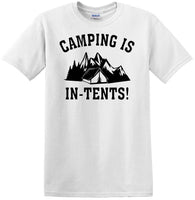 
              Camping is "IN-TENTS" - Funny shirt - short sleeved T-shirt TH04
            