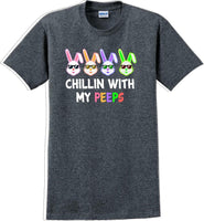 
              Chillin with my PEEPS - Distressed Design adult Easter T-shirt SM-5XL 13 COLORS
            