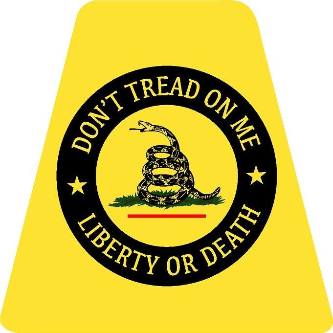 Dont Tread on Me yellow HELMET TETS TETRAHEDRONS HELMET STICKER REFLECTIVE