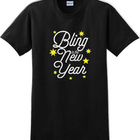 Bling in the New Year with stars T-Shirt - New Years Shirt - 12 color choices