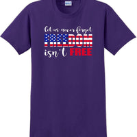 LET US NEVER FORGET FREEDOM ISN'T FREE, Veterans day Soldier USA Support T-Shirt