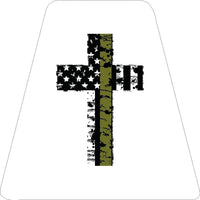 
              Thin Army green Cross - White TETS TETRAHEDRONS HELMET STICKER FIRE REFLECTIVE
            