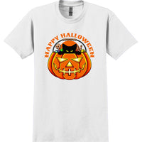 Cat in a Pumpkin Happy Halloween - Halloween - Novelty T-shirt   Fun Holiday