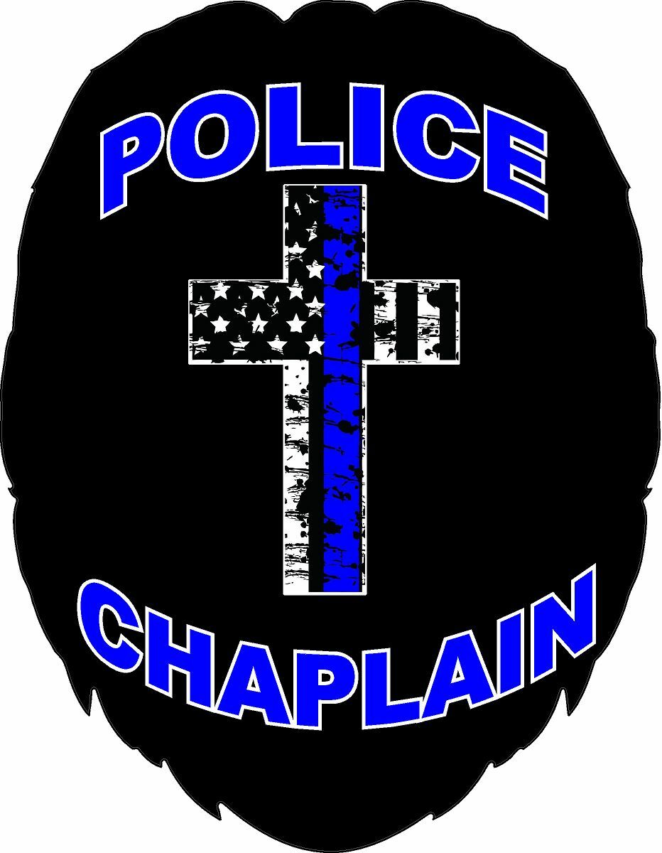 Police Chaplain Vinyl Decal Police Badge REFLECTIVE