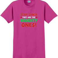 Dear Santa -they are the- Naughty ones - Christmas Day T-Shirt -12 color choices