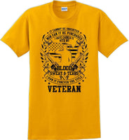 
              Blood Sweat and Tears, Veterans day Soldier USA Support T-Shirt
            