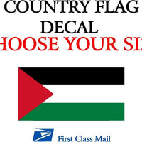 PALESTINIAN COUNTRY FLAG, STICKER, DECAL, 5YR VINYL, STATE FLAG