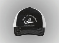 
              Air Traffic Controller Hat trucker snap back Black and White.support airport
            