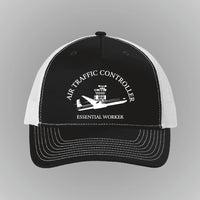 Air Traffic Controller Hat trucker snap back Black and White.support airport