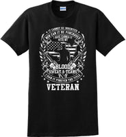 
              Blood Sweat and Tears, Veterans day Soldier USA Support T-Shirt
            