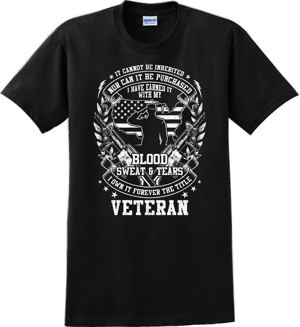 Blood Sweat and Tears, Veterans day Soldier USA Support T-Shirt