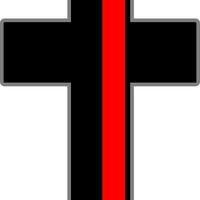 Thin Red Line Cross Vinyl Decal