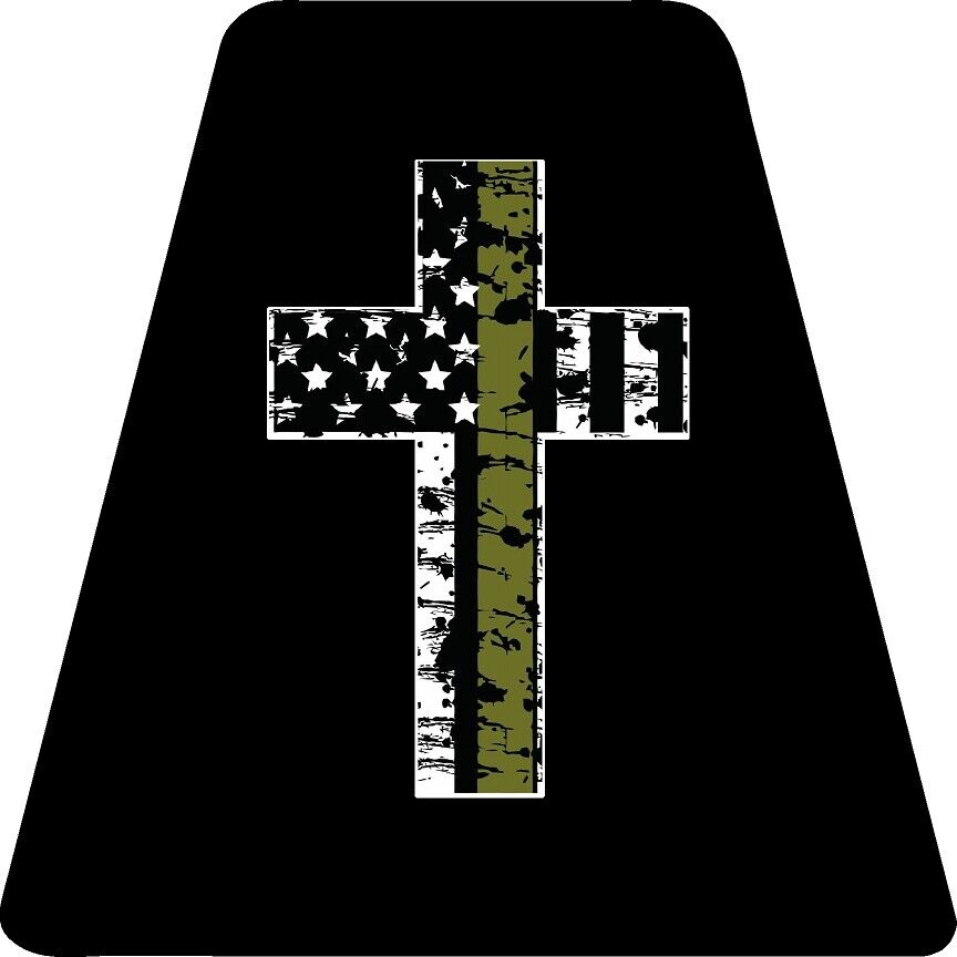 Thin Army green Cross - BLACK TETS TETRAHEDRONS HELMET STICKER FIRE REFLECTIVE