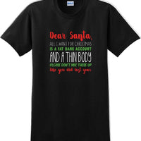 Dear santa all I want for christmas- Christmas Day T-Shirt -12 color choices