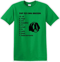 
              TOP TEN DOG BREEDS-SAINT BERNARD - Dog- Novelty T-shirt
            