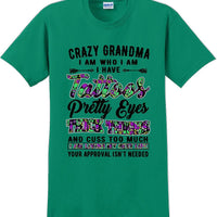 Crazy Tattooed Grandma T-Shirt - 12 color choices