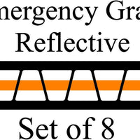 White  w/ Orange Stripe HELMET TETS TETRAHEDRONS HELMET STICKER  EMT REFLECTIVE