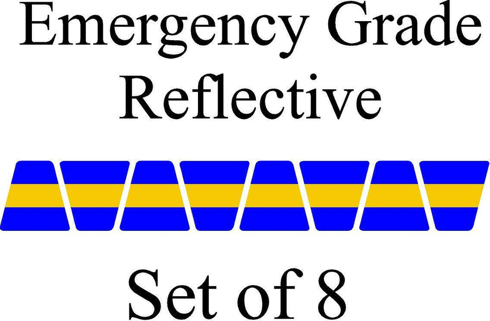Blue w/ Yellow Stripe HELMET TETS TETRAHEDRONS HELMET STICKER  EMT REFLECTIVE