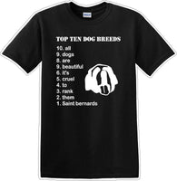 
              TOP TEN DOG BREEDS-SAINT BERNARD - Dog- Novelty T-shirt
            