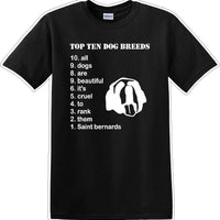 TOP TEN DOG BREEDS-SAINT BERNARD - Dog- Novelty T-shirt