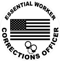 
              Essential Worker Corrections Officer Thin Gray Line Decal
            