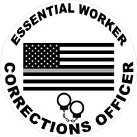 Essential Worker Corrections Officer Thin Gray Line Decal