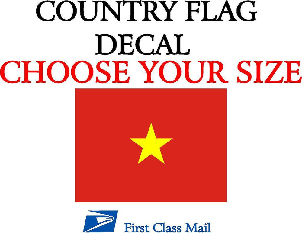 Vietnamese COUNTRY FLAG, STICKER, DECAL, 5YR VINYL, country Flag of Angola