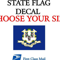 CONNECTICUT STATE FLAG, STICKER, DECAL, State Flag of Connecticut  5 YR VINYL