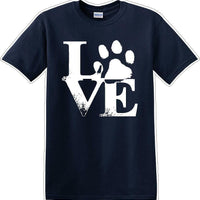 Love dog paw print - Dog- Novelty T-shirt