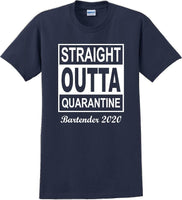 
              Straight Outta Quarantine Bartender 2020  funny T-Shirt
            