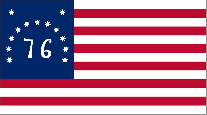 Bennington 76 FLAG STICKER, DECAL, 5YR VINYL, country FLAG