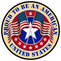 
              Proud to be an American Round Premium Vinyl Bumper Sticker Decal USA Flag 5YR
            