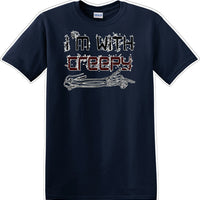 I'M WITH CREEPY POINTING LEFT - Halloween - Novelty T-shirt