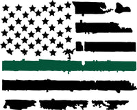 
              Back Window Distressed American Flag Decal fits trucks cars vans by size
            