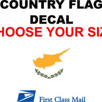 CYPRUS COUNTRY FLAG, STICKER, DECAL, 5YR VINYL, STATE FLAG